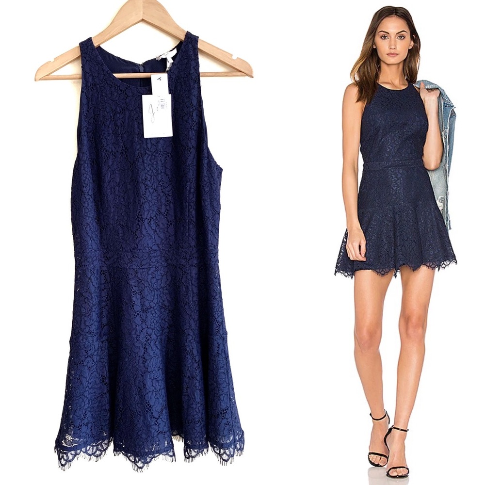 NWT Joie Navy Lace Adisa Mini Dress Size 6